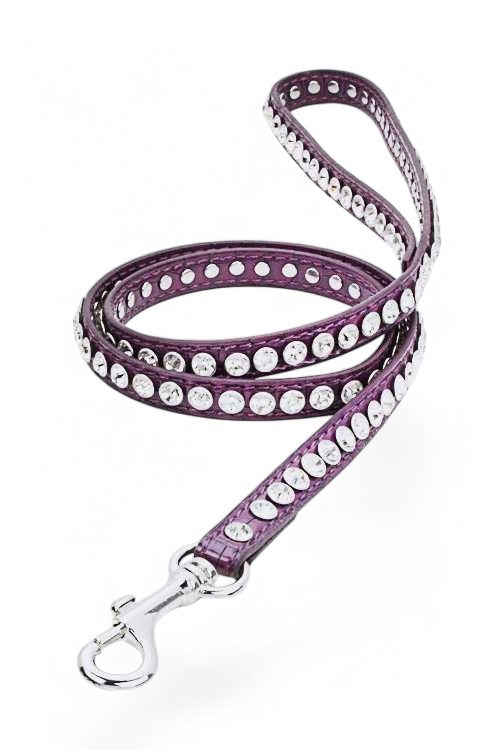 Crystal Bling Out Croc Leather Dog Leash