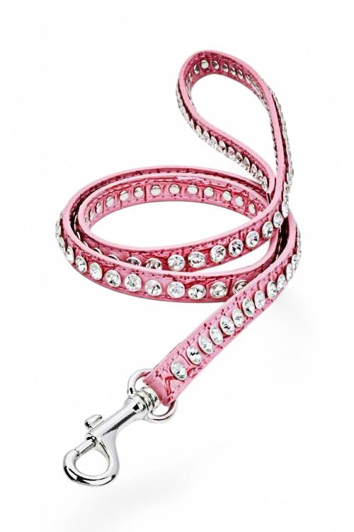 Crystal Bling Out Croc Leather Dog Leash
