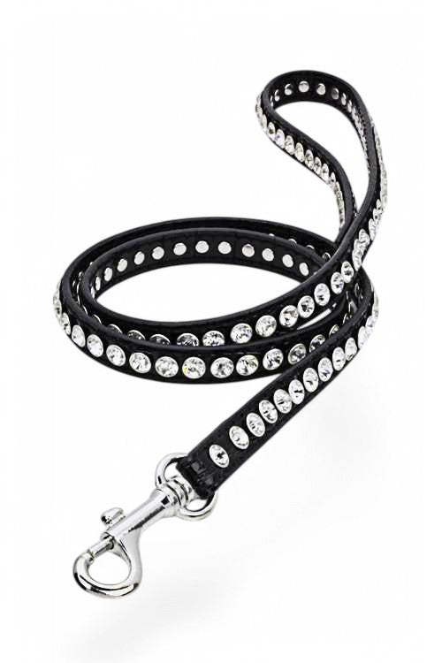 Crystal Bling Out Croc Leather Dog Leash