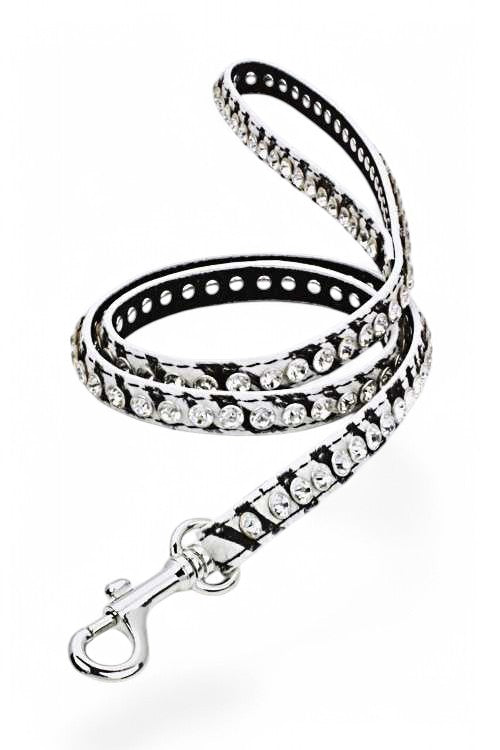 Crystal Bling Out Croc Leather Dog Leash