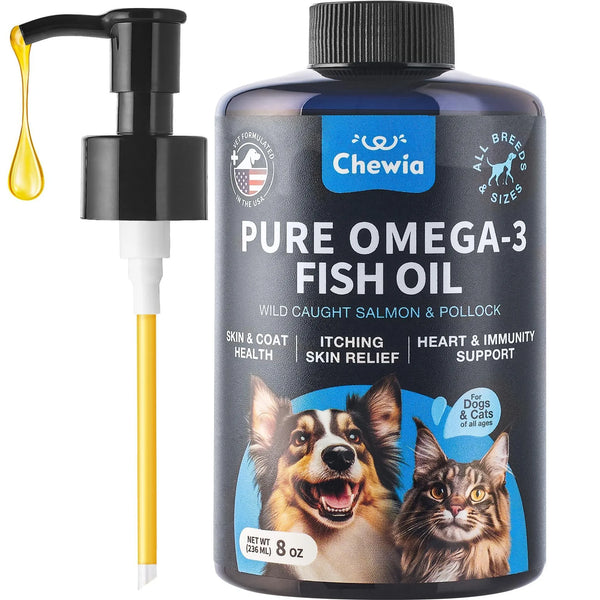 Omega-3 Fish Oil for Dogs & Cats – Skin, Coat, Joint, and Heart Health Supplement