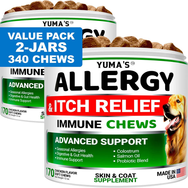 2 Pack Dog Allergy Relief Chews – Itch & Immune Support, Seasonal Allergy Aid