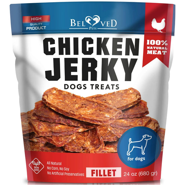 Chicken Jerky Dog Treats - 100% Real Chicken, Long-Lasting Chews for Training & Dental Health (300g)