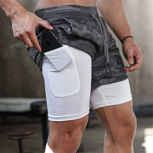 Men's Compression Running Shorts with Hidden Side Pocket
